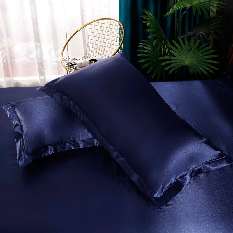 Set in seta 4 pezzi 22 Momme | Toni blu