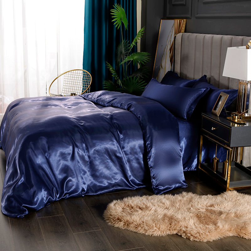 Set in seta 4 pezzi 22 Momme | Toni blu