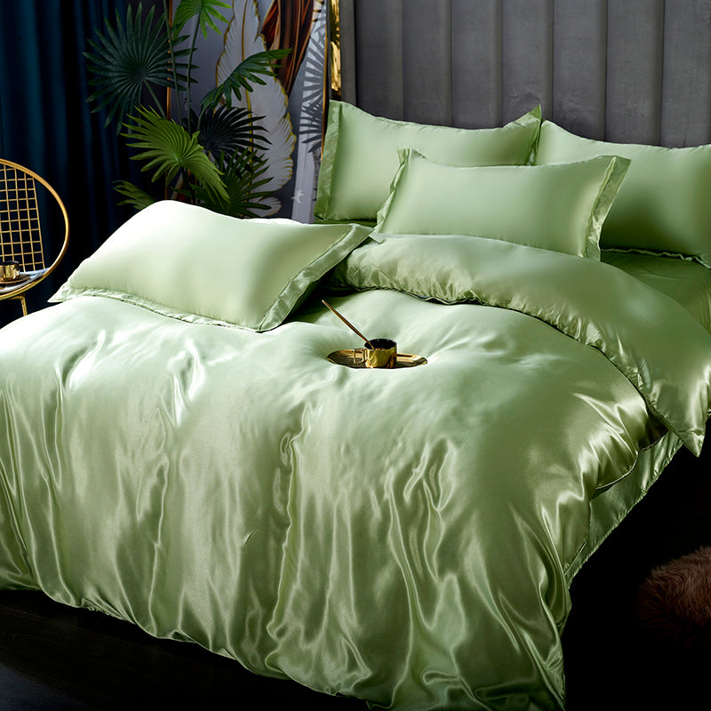 Set letto 4 pezzi - Tocco di Seta 22 Momme | Toni di verde
