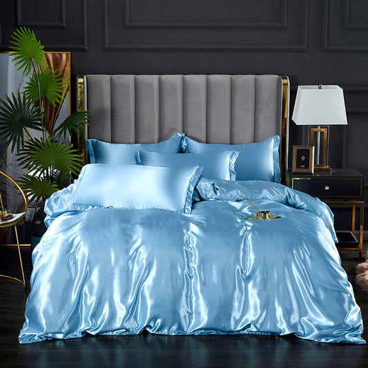 Set in seta 4 pezzi 22 Momme | Toni blu