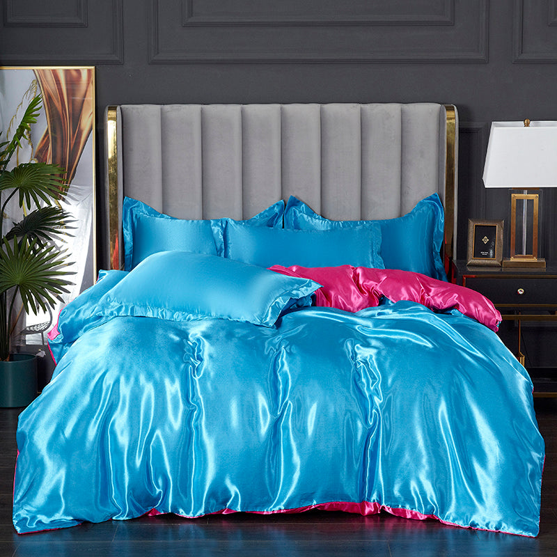 Set in seta 4 pezzi 22 Momme | Toni blu