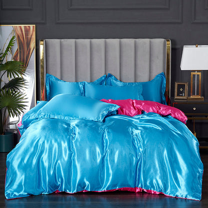 Set in seta 4 pezzi 22 Momme | Toni blu