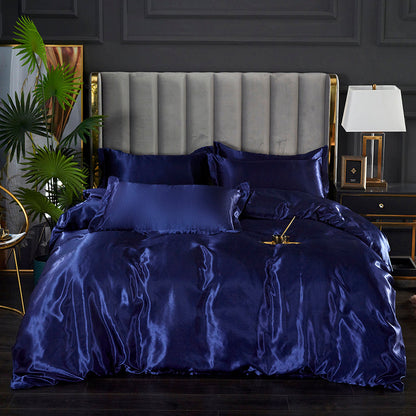 Set in seta 4 pezzi 22 Momme | Toni blu