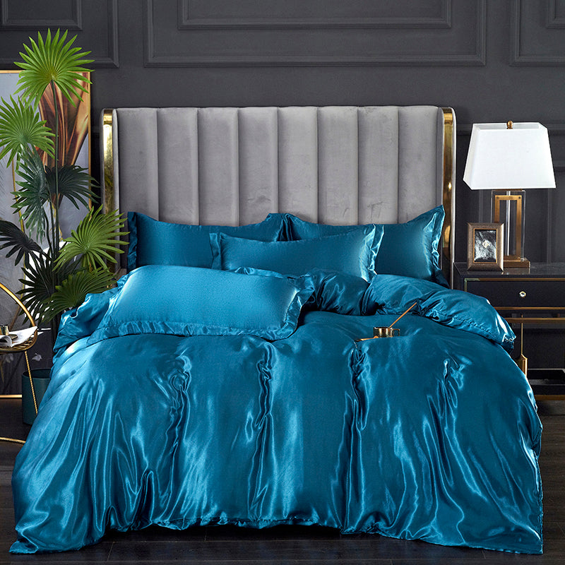 Set in seta 4 pezzi 22 Momme | Toni blu