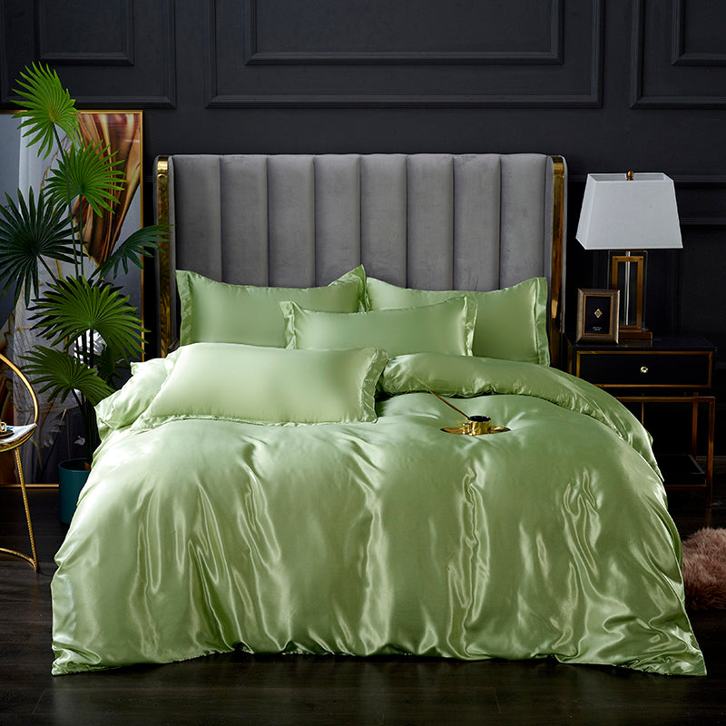 Set letto 4 pezzi - Tocco di Seta 22 Momme | Toni di verde