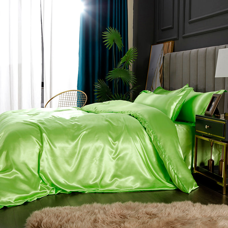 Set letto 4 pezzi - Tocco di Seta 22 Momme | Toni di verde