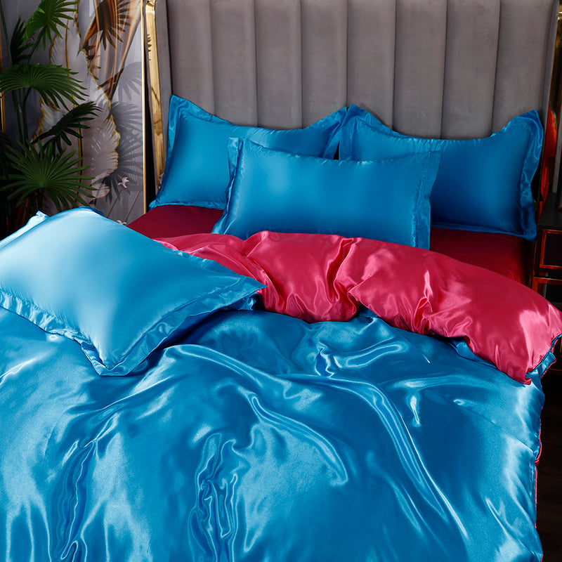 Set in seta 4 pezzi 22 Momme | Toni blu