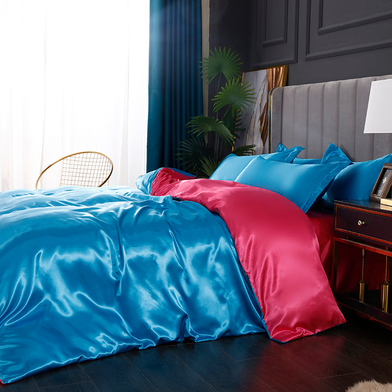 Set in seta 4 pezzi 22 Momme | Toni blu