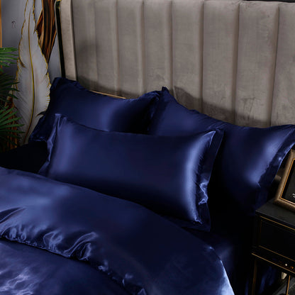 Set in seta 4 pezzi 22 Momme | Toni blu