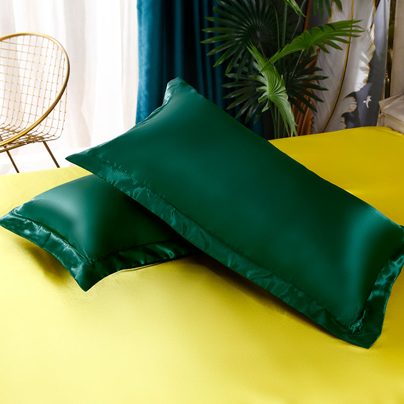Set letto 4 pezzi - Tocco di Seta 22 Momme | Toni di verde