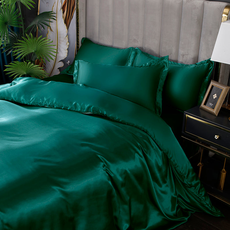 Set letto 4 pezzi - Tocco di Seta 22 Momme | Toni di verde