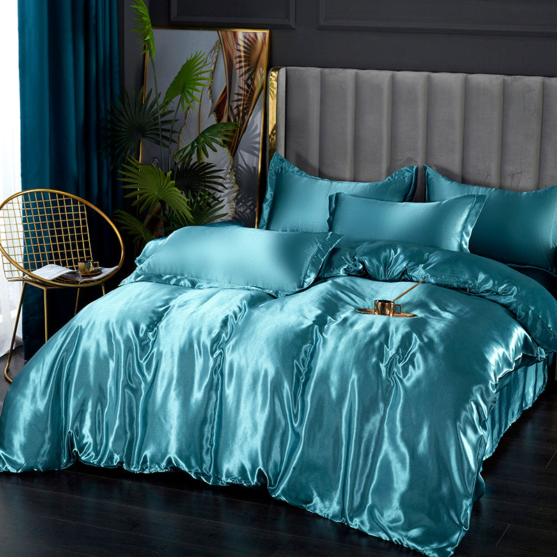 Set in seta 4 pezzi 22 Momme | Toni blu