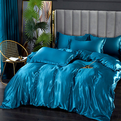 Set in seta 4 pezzi 22 Momme | Toni blu