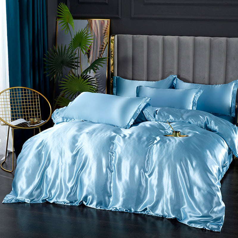 Set in seta 4 pezzi 22 Momme | Toni blu