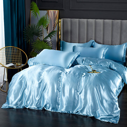 Set in seta 4 pezzi 22 Momme | Toni blu