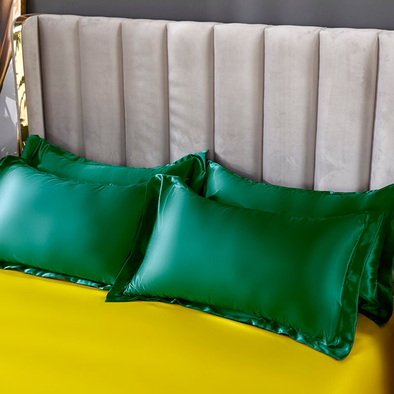 Set letto 4 pezzi - Tocco di Seta 22 Momme | Toni di verde