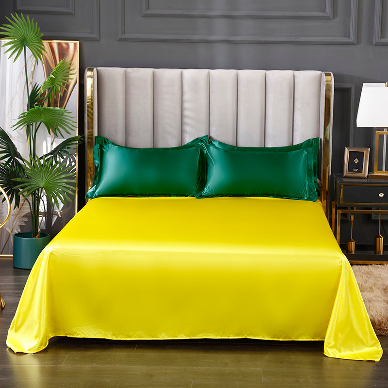 Set letto 4 pezzi - Tocco di Seta 22 Momme | Toni di verde